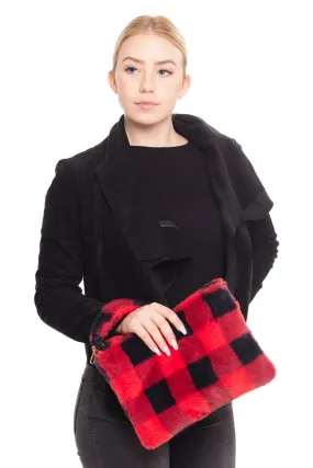 MB0113 Buffalo Plaid Crossbody Wristlet Bag