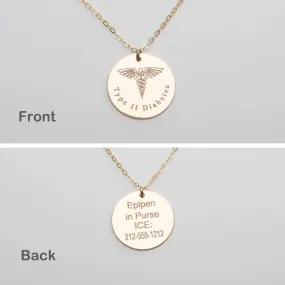 Medical Alert ID Necklace - CG368N_0.75. Starts at