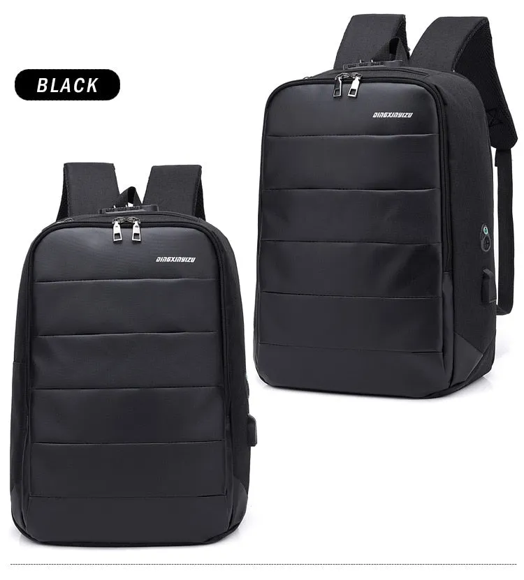 Medium Men's Anti-Theft 15" Laptop Backpack with USB Charging and TSA Lock