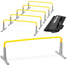 Meister ZoomFlex 6" Agility Hurdles - 6 Pack w/ Carry Bag - Electric Yellow