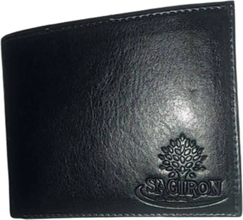 Men & Women Formal Black Artificial Leather Wallet - Mini (8 Card Slots)