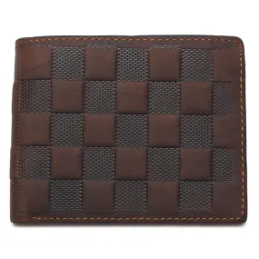 Men Genuine Leather Plaid Pattern RFID Anti-theft Personality Wallet