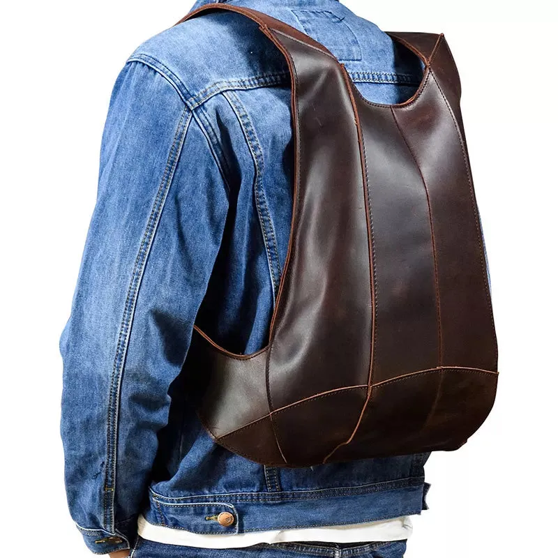 Men's Anti Theft Leather Backpack