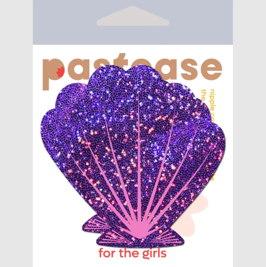 Mermaid: Glitter Purple and Pink Seashell Nipple Pasties