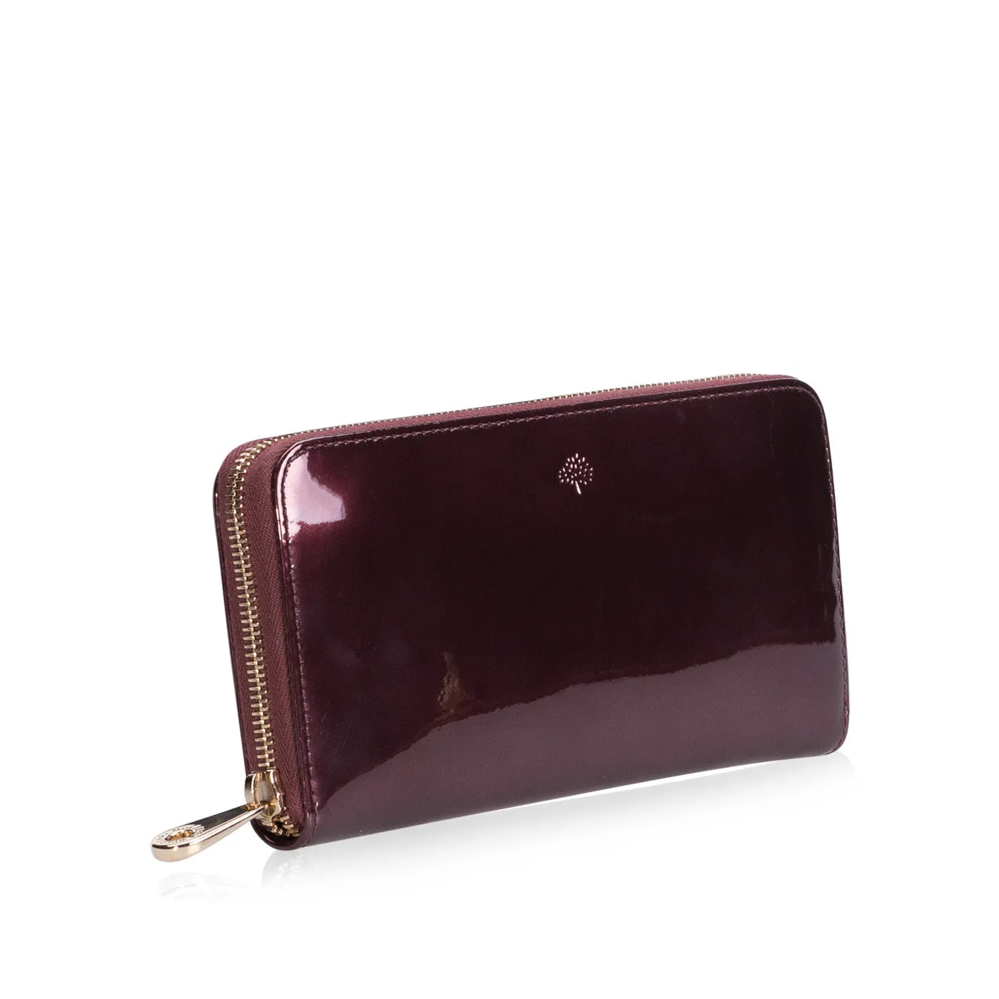 Metallic Oxblood Zip-Around Wallet