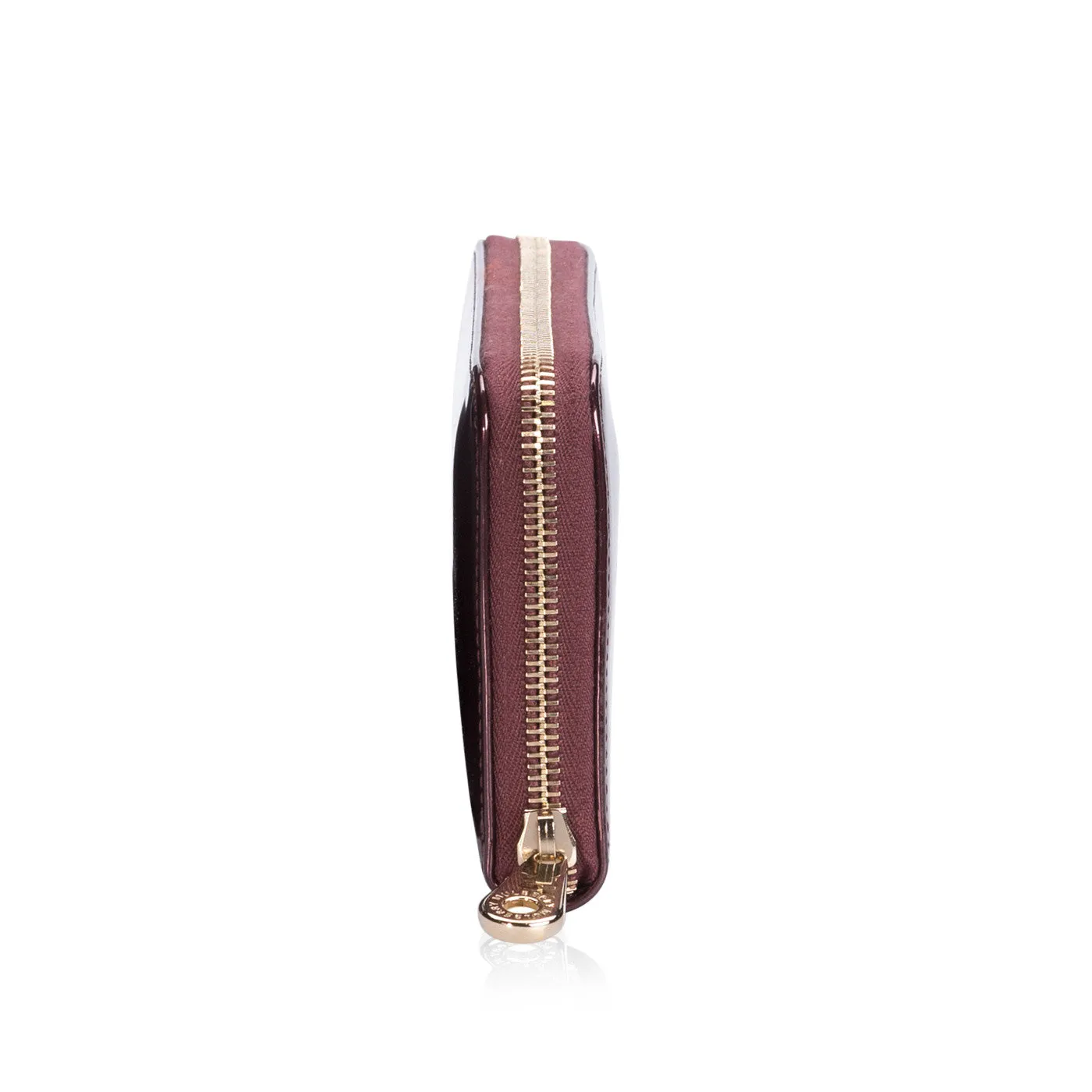 Metallic Oxblood Zip-Around Wallet