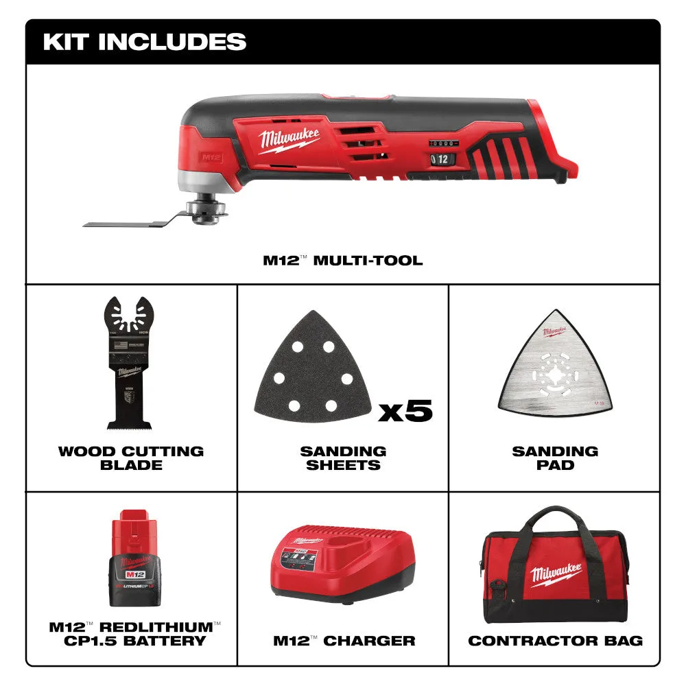 Milwaukee 2426-21 M12 Cordless LITHIUM-ION Multi-Tool Kit