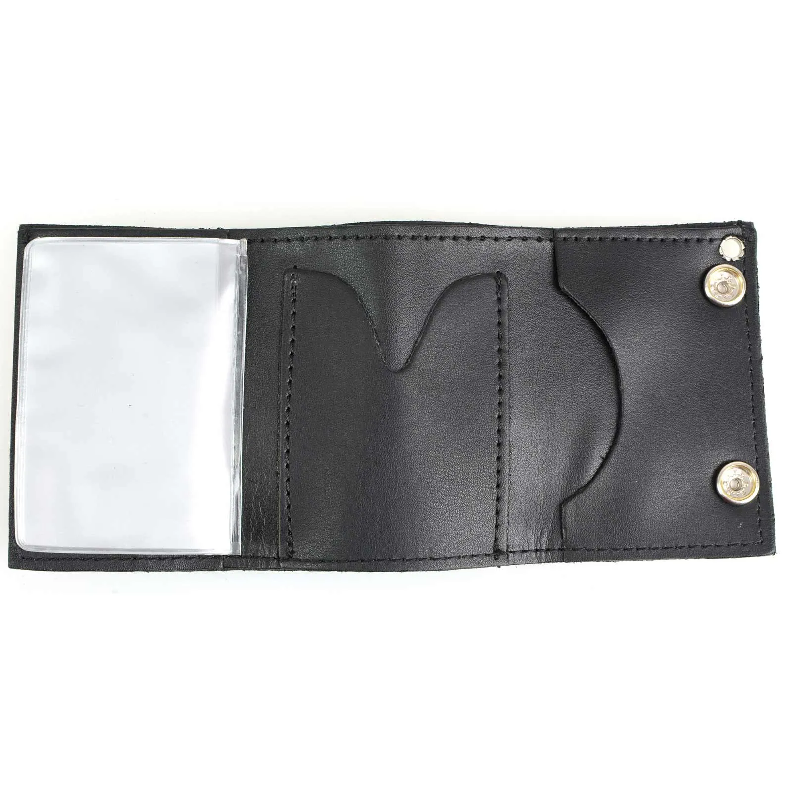 Milwaukee Leather MLW7837 Men's 4” Leather “Eagle w/ Flag” Tri-Fold Wallet w/ Anti-Theft Stainless Steel Chain