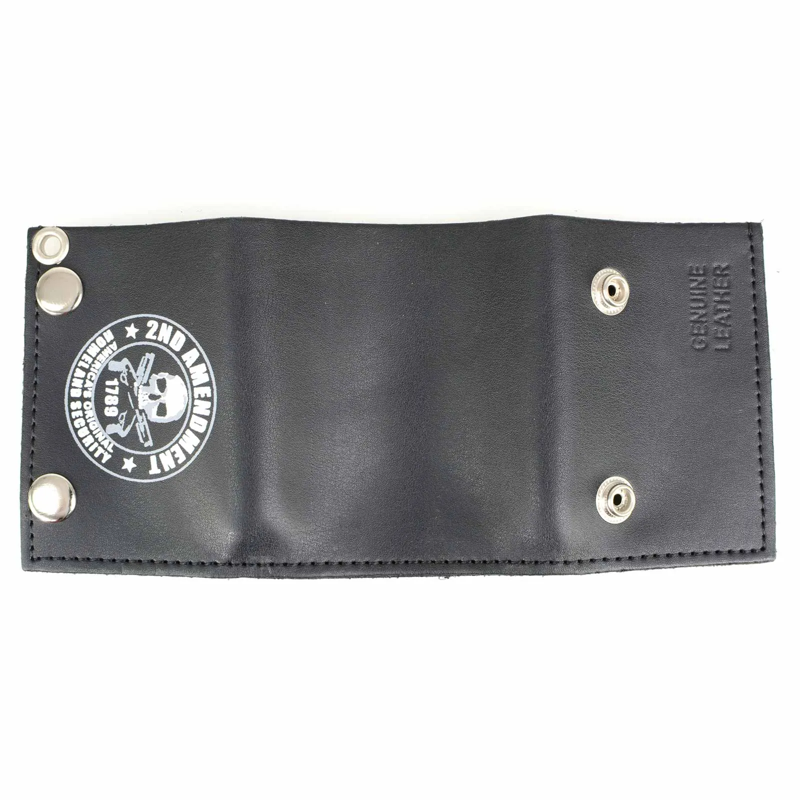 Milwaukee Leather MLW7839 Men's 4” Leather “2nd Amendment” Tri-Fold