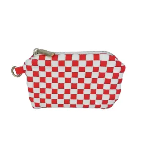 Mini Coin Wallet/Wristlet: Poppy Check