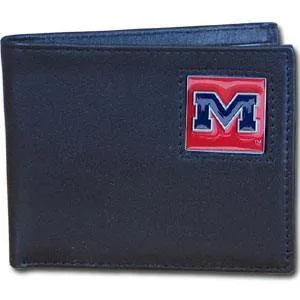 Mississippi Rebels Leather Bi-fold Wallet Packaged in Gift Box