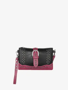 Montana West Buckle Studded Crossbody Clutch