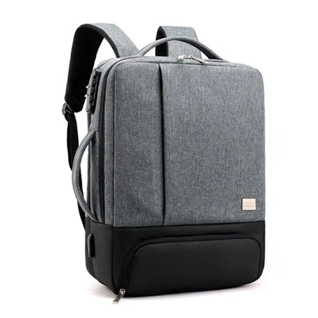 MROYALE™ Men's Anti-Theft Laptop Backpack w/ USB Charging Port   Shoe Storage