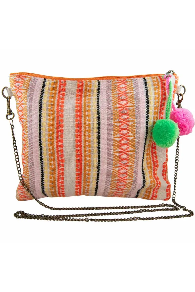 Multicolored Sequined Arrow Small Clutch Bag