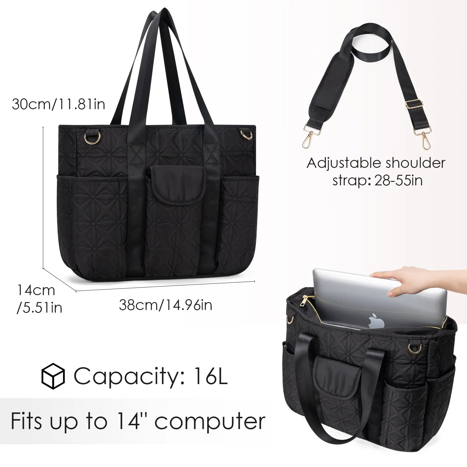 Multiple Pockets Crossbody Clinical Tote Bag