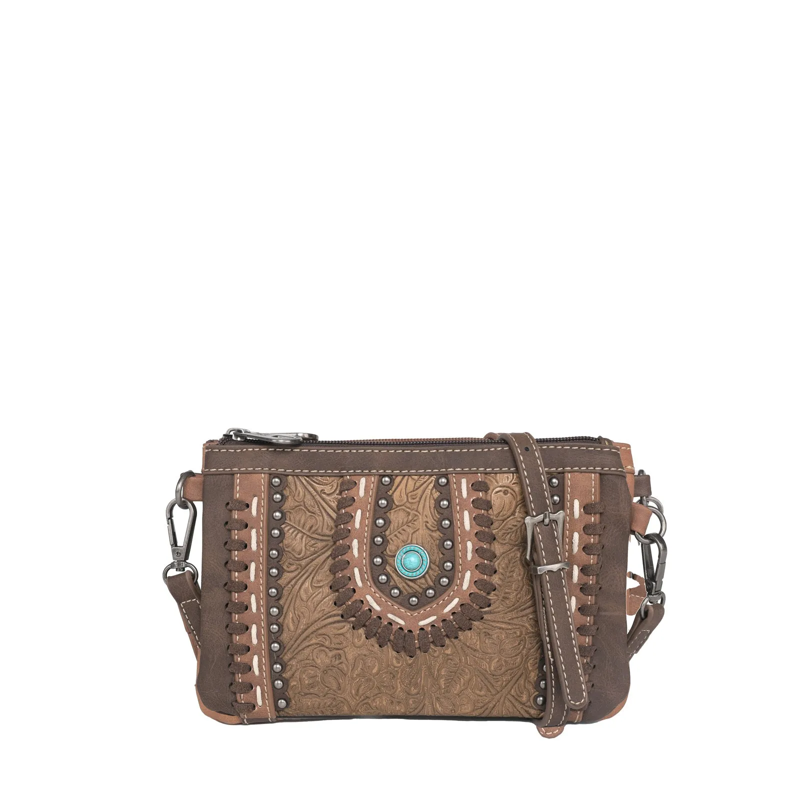 MW1065-181 Montana West Embossed Collection Crossbody/Wristlet