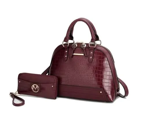 Nora Elegant Crocodile Embossed Satchel Handbag for Women