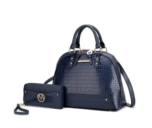 Nora Elegant Crocodile Embossed Satchel Handbag for Women