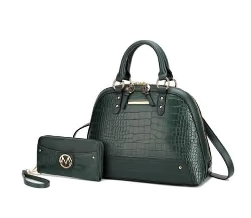 Nora Elegant Crocodile Embossed Satchel Handbag for Women