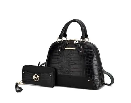 Nora Elegant Crocodile Embossed Satchel Handbag for Women