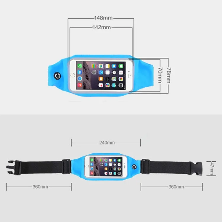 Outdoor Sports Running Waist Bag Touch-screen Waterproof Bag(Blue)