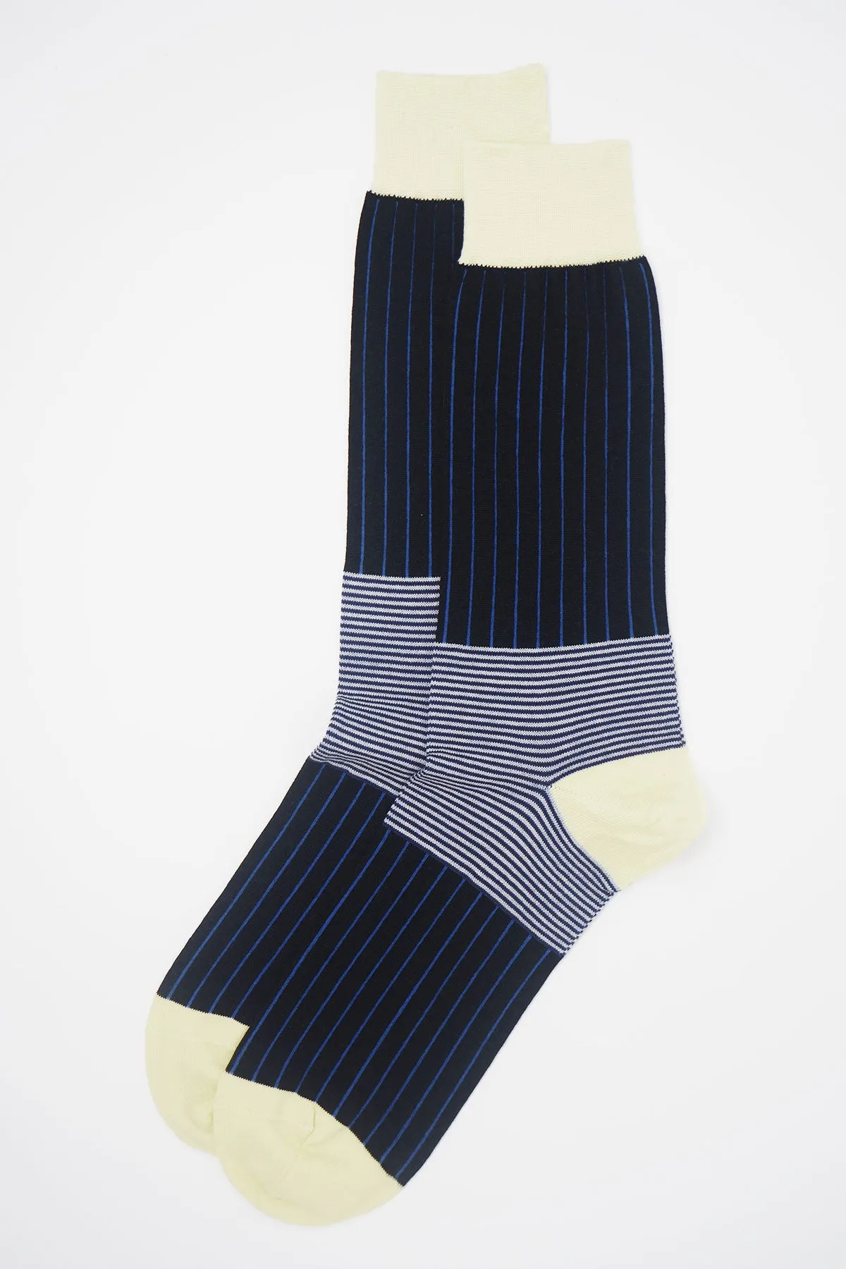 Oxford Stripe Men's Socks - Black