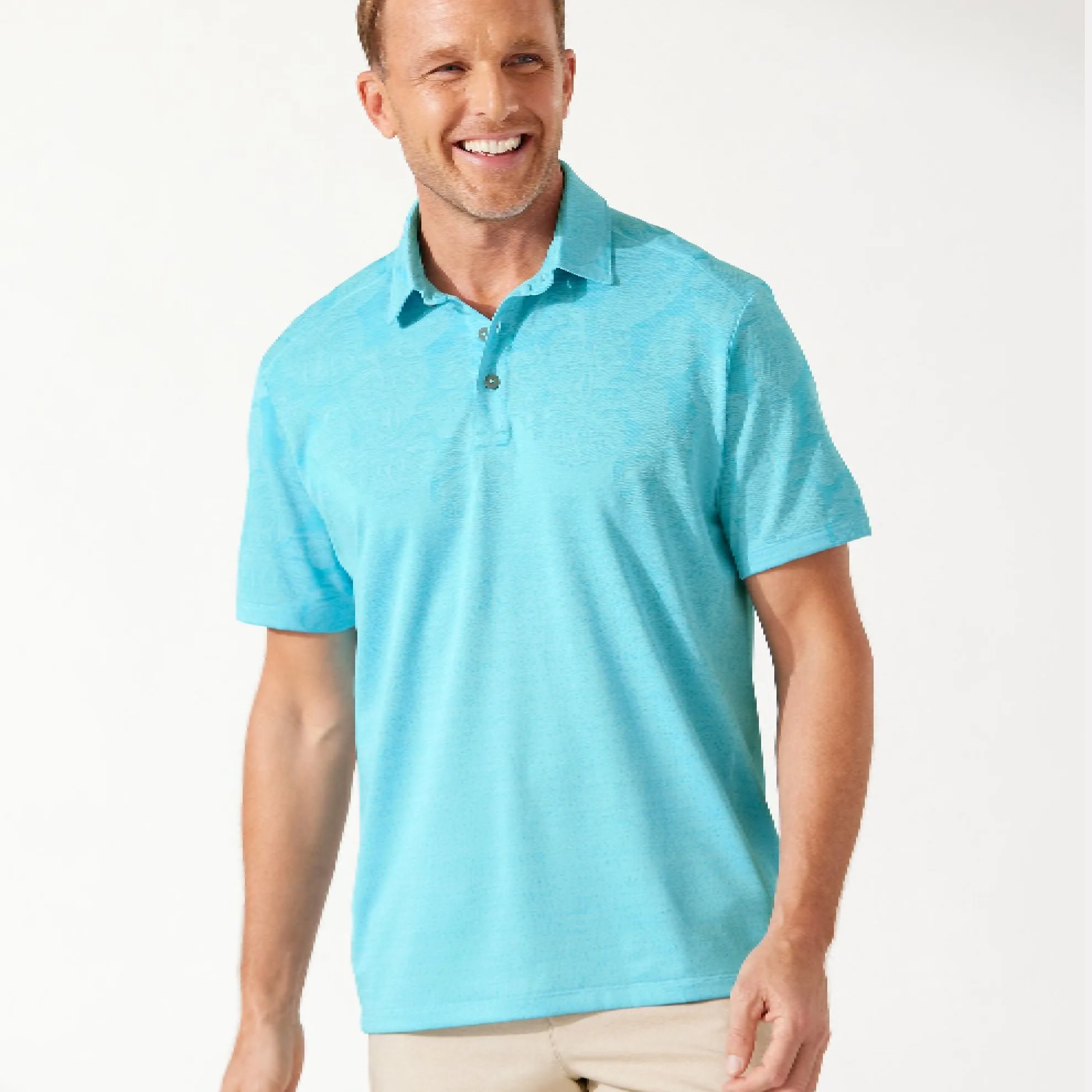 Palm Coast Tropic Fade Polo / River Blue