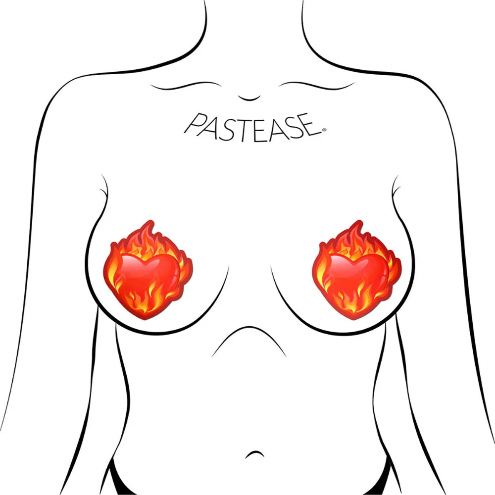 Pastease Flaming Heart Nipple Pasties