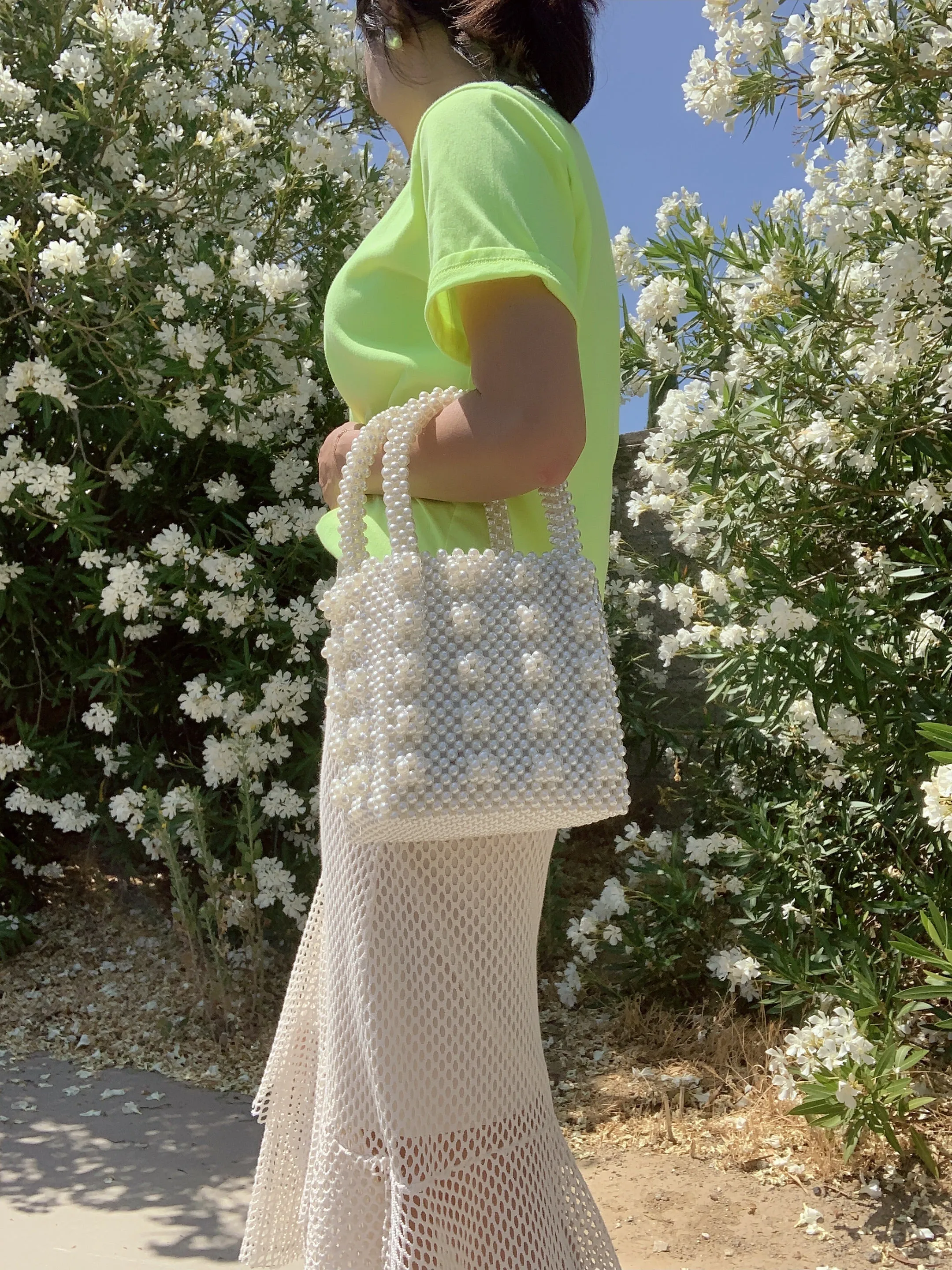 Pearl Beaded Tote Bag