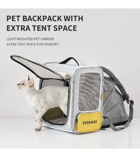 PETKIT Breezy Zone Backpack Carrier (Grey & Yellow)