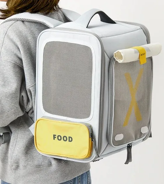 PETKIT Breezy Zone Backpack Carrier (Grey & Yellow)