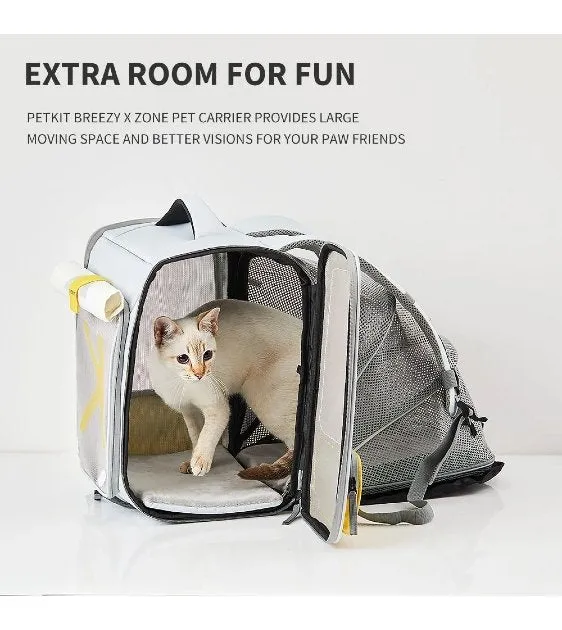 PETKIT Breezy Zone Backpack Carrier (Grey & Yellow)