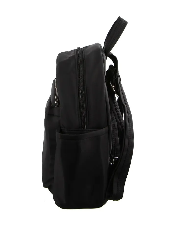 Pierre Cardin - 2418 Anti-Theft Nylon Backpack - Black