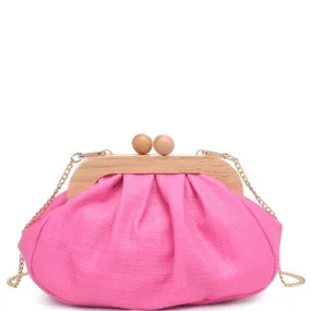 Pink Smooth Texture All Over Enya Clutch Bag