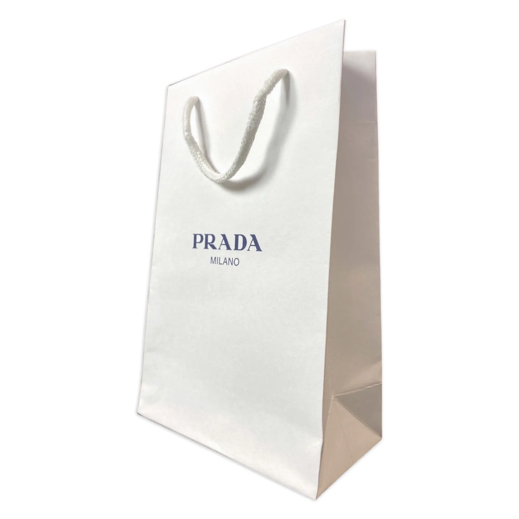 Prada Shopping Gift Bag Authentic Designer White Paper Small Set of 2