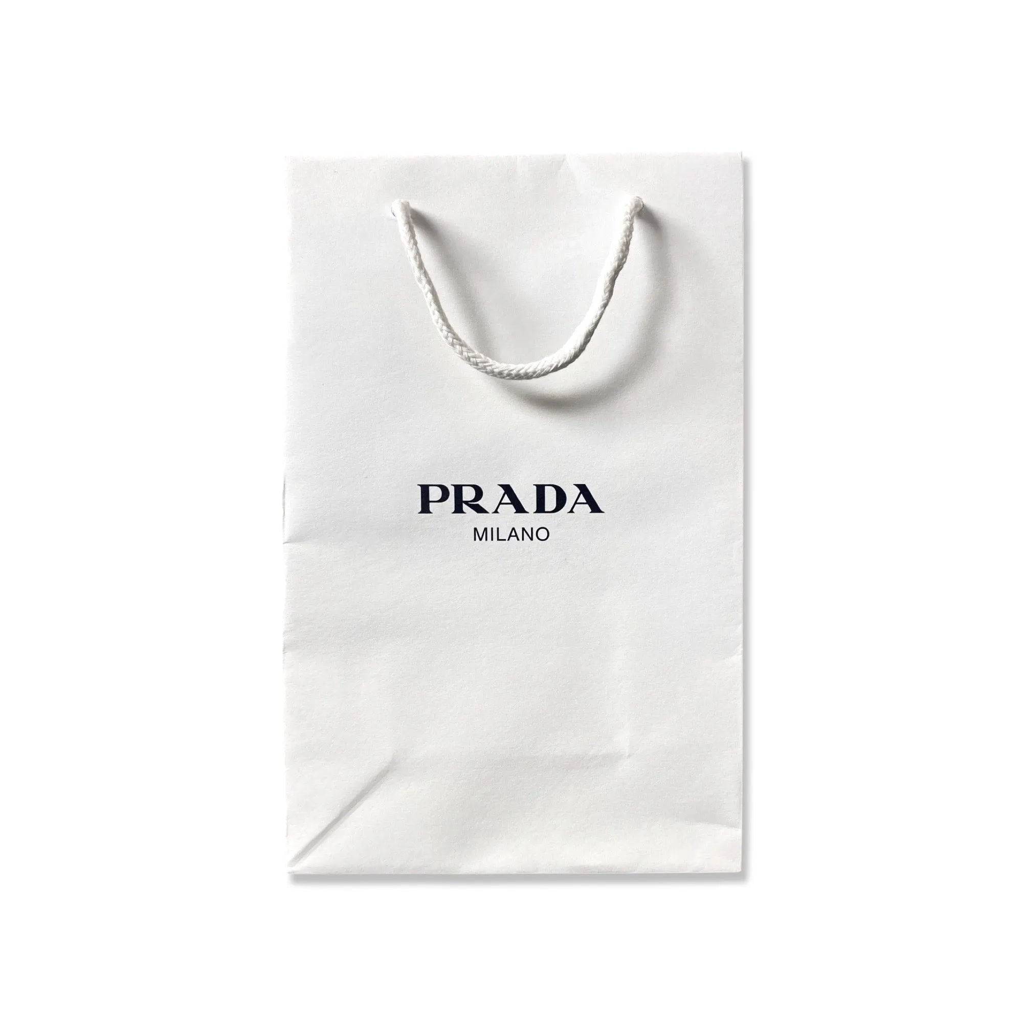 Prada Shopping Gift Bag Authentic Designer White Paper Small Set of 2