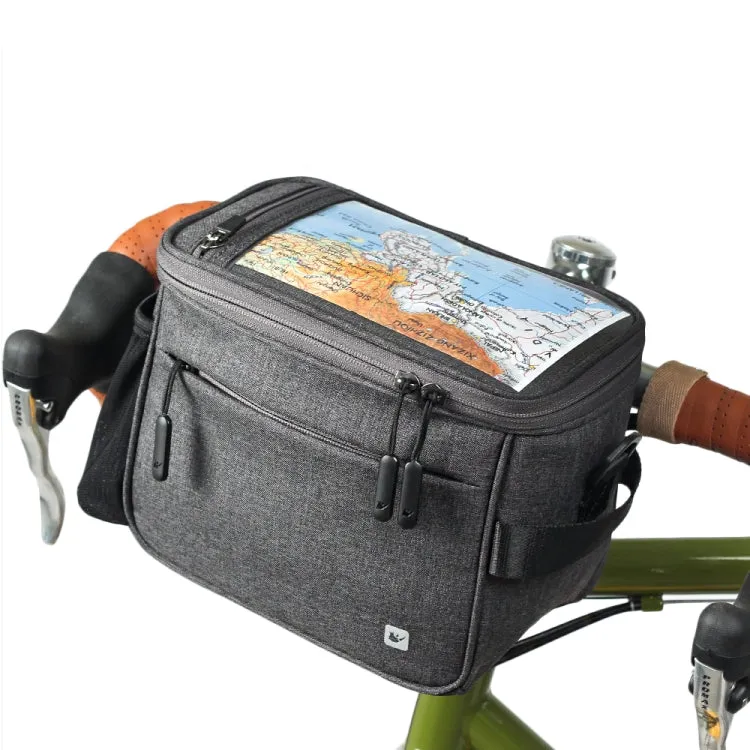 Rhinowalk Bicycle Front Handle Bag Camera Bag Waterproof 7.5 inch Large Touch Screen Navigation Mobile Phone Bag Bicycle Bag(Dark Gray)