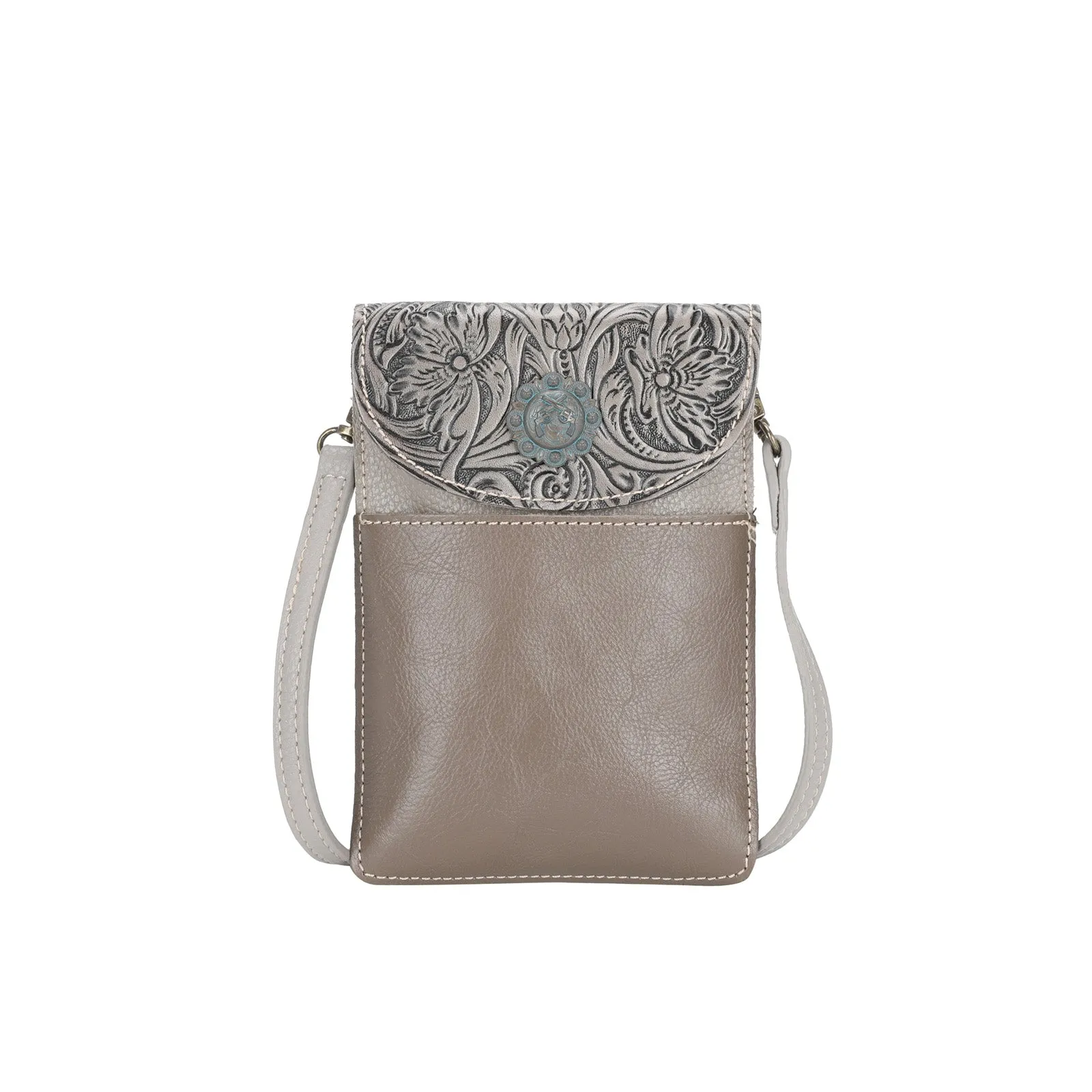 RLP-2004 Montana West Floral Tooled Genuine Leather Belt Loop Phone Holster Pouch/Multi-function Crossbody