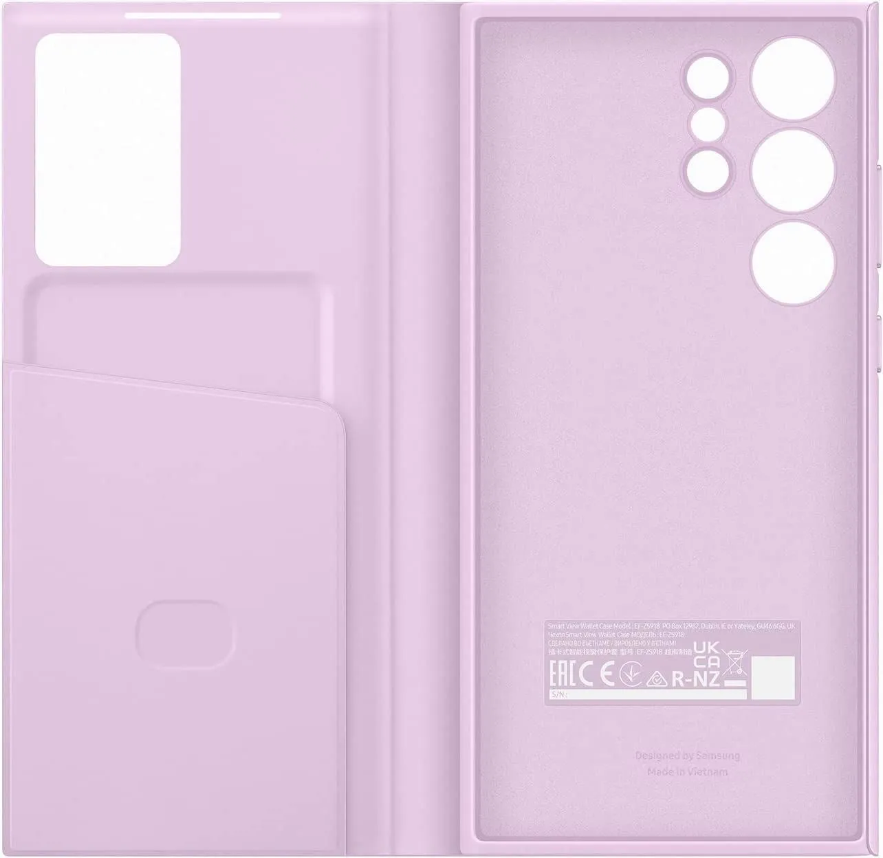 Samsung Galaxy S23 Ultra Smart View Wallet Case Lilac - EF-ZS918CVEGWW