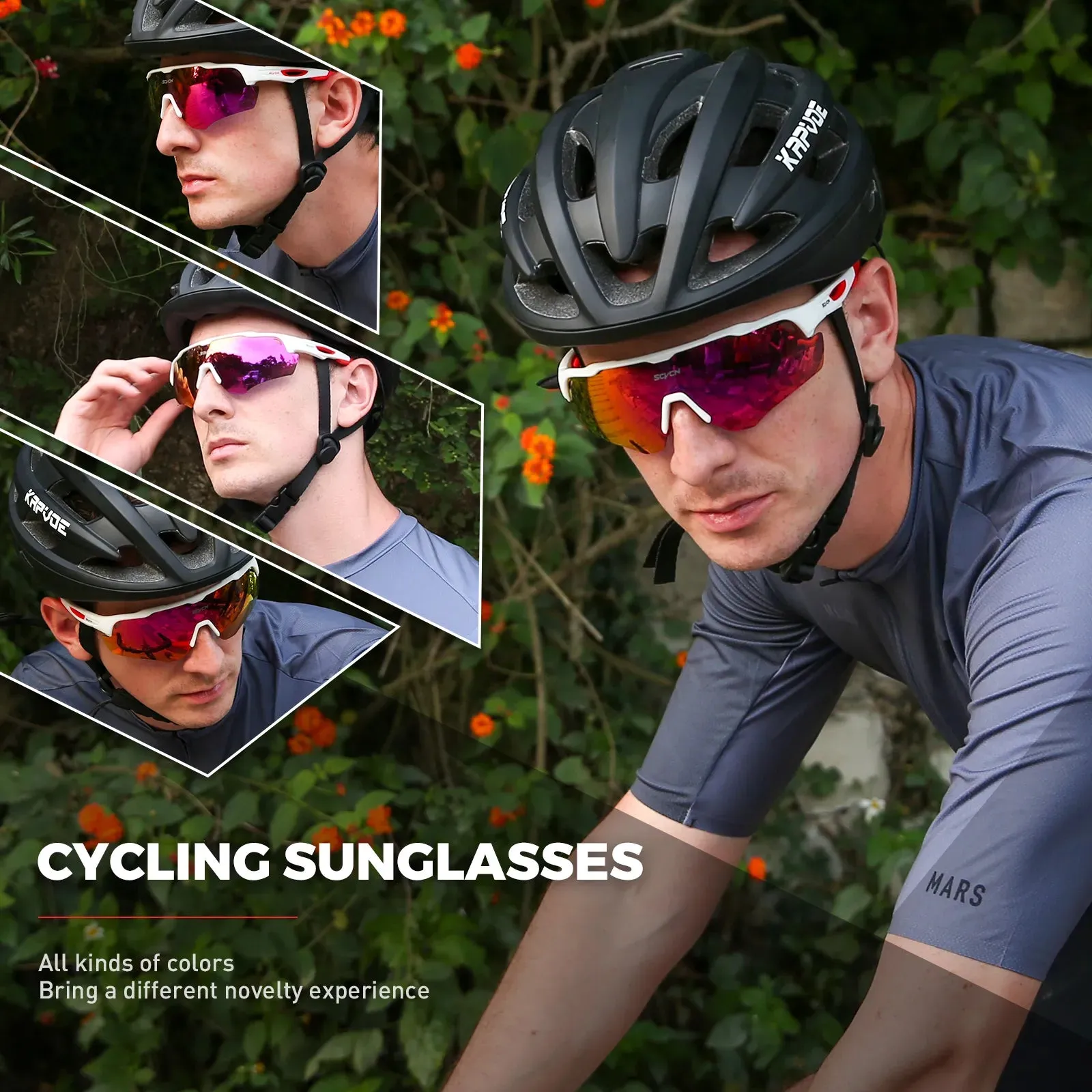 SCVCN Men Women Cycling Glasses Outdoor Bike Sunglasses MTB Road Bicycle Glasses UV400 Goggles Sports Running Hiking Glasses