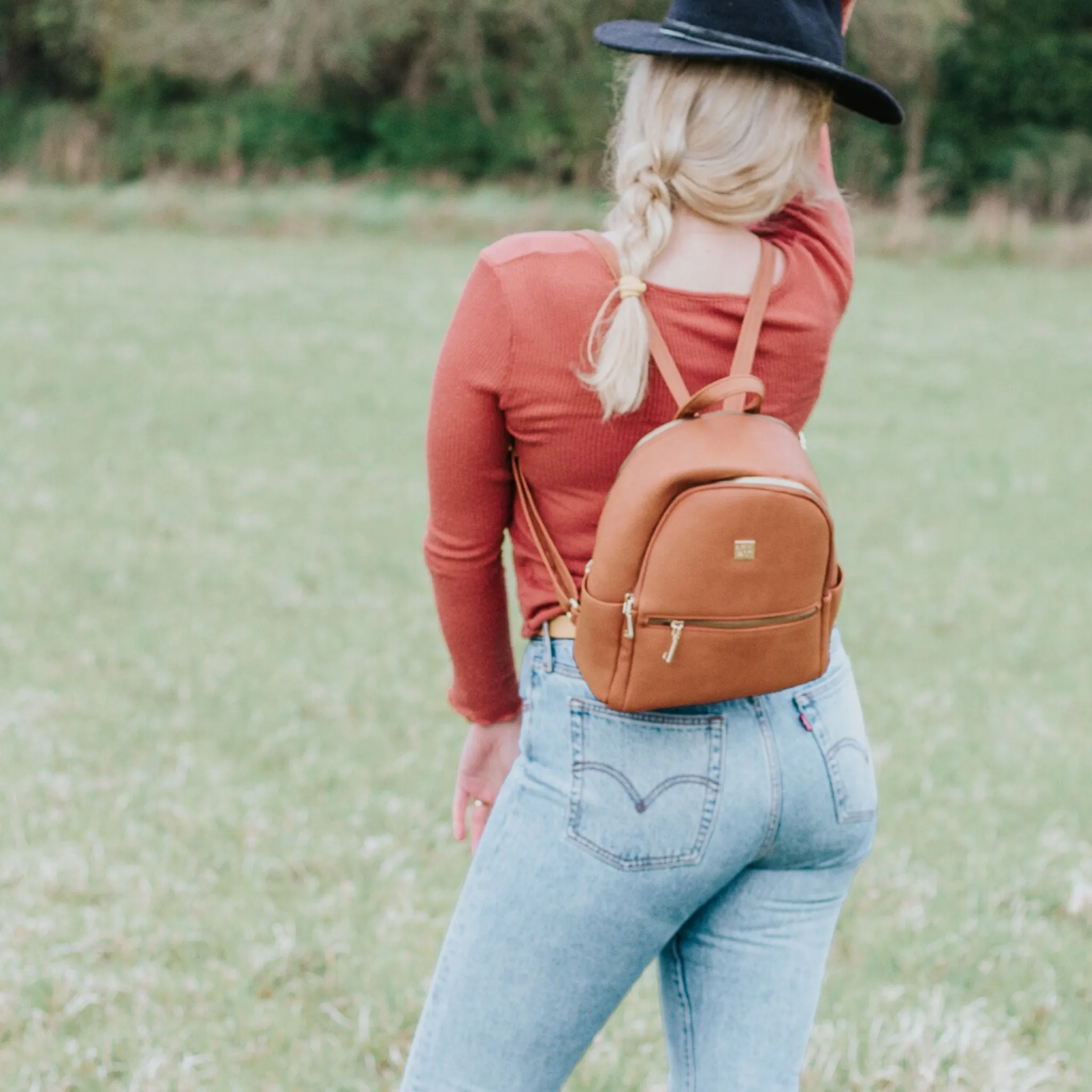 Sleepy Panda Vegan Leather Mini Backpack