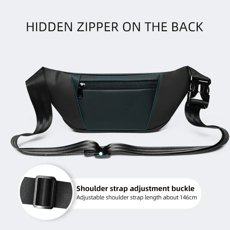 Sling Crossbody Bag Men for Travel Crossbody Bags Summer Water-repellent Waist Bag Male Shoulder Bags