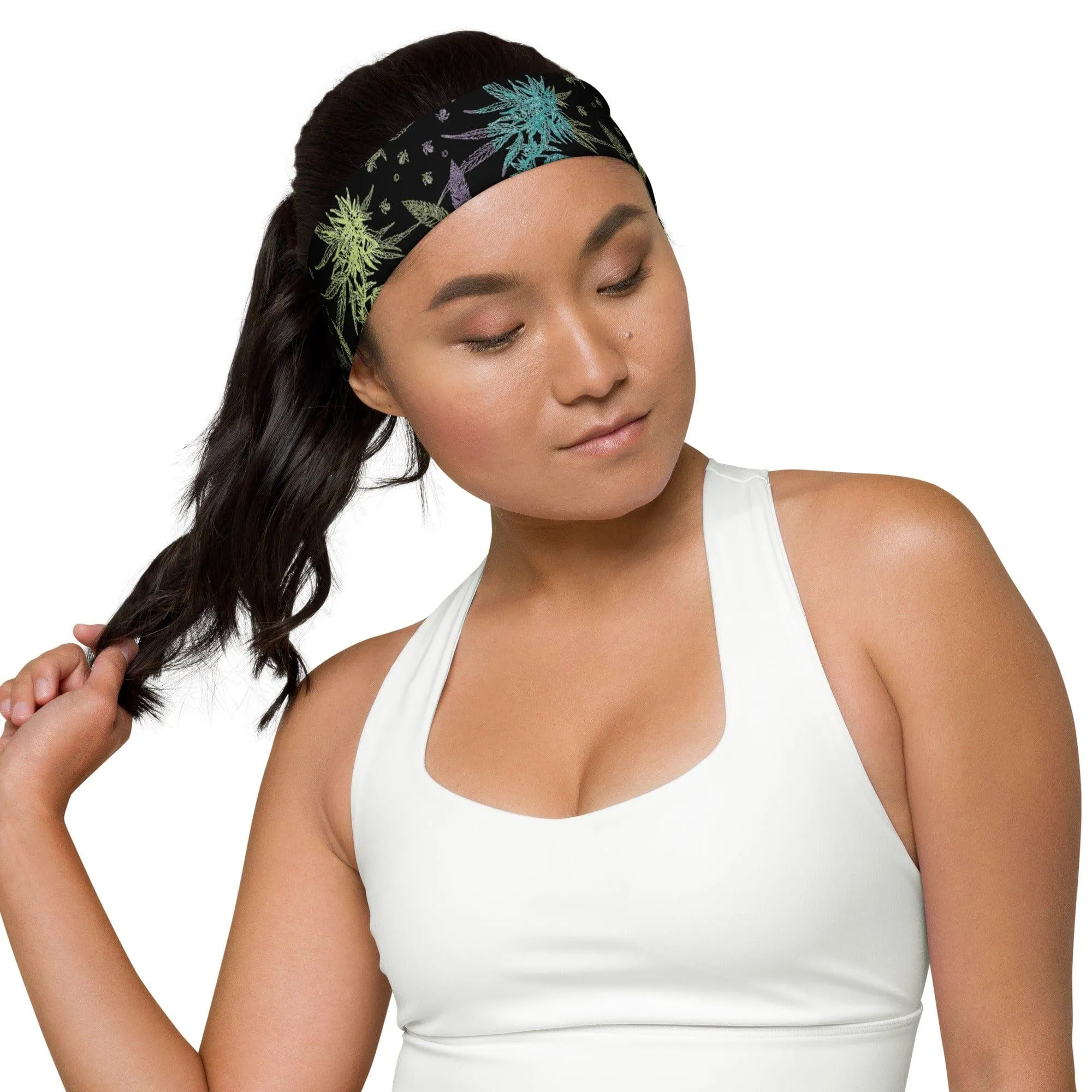 Sports Quick Dry Headband Marijuana Plant Quick Dry Yoga Headband