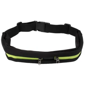 Sports Waterproof Elastic Waist Bag Two Pockets Fanny Pack Zip Pouch