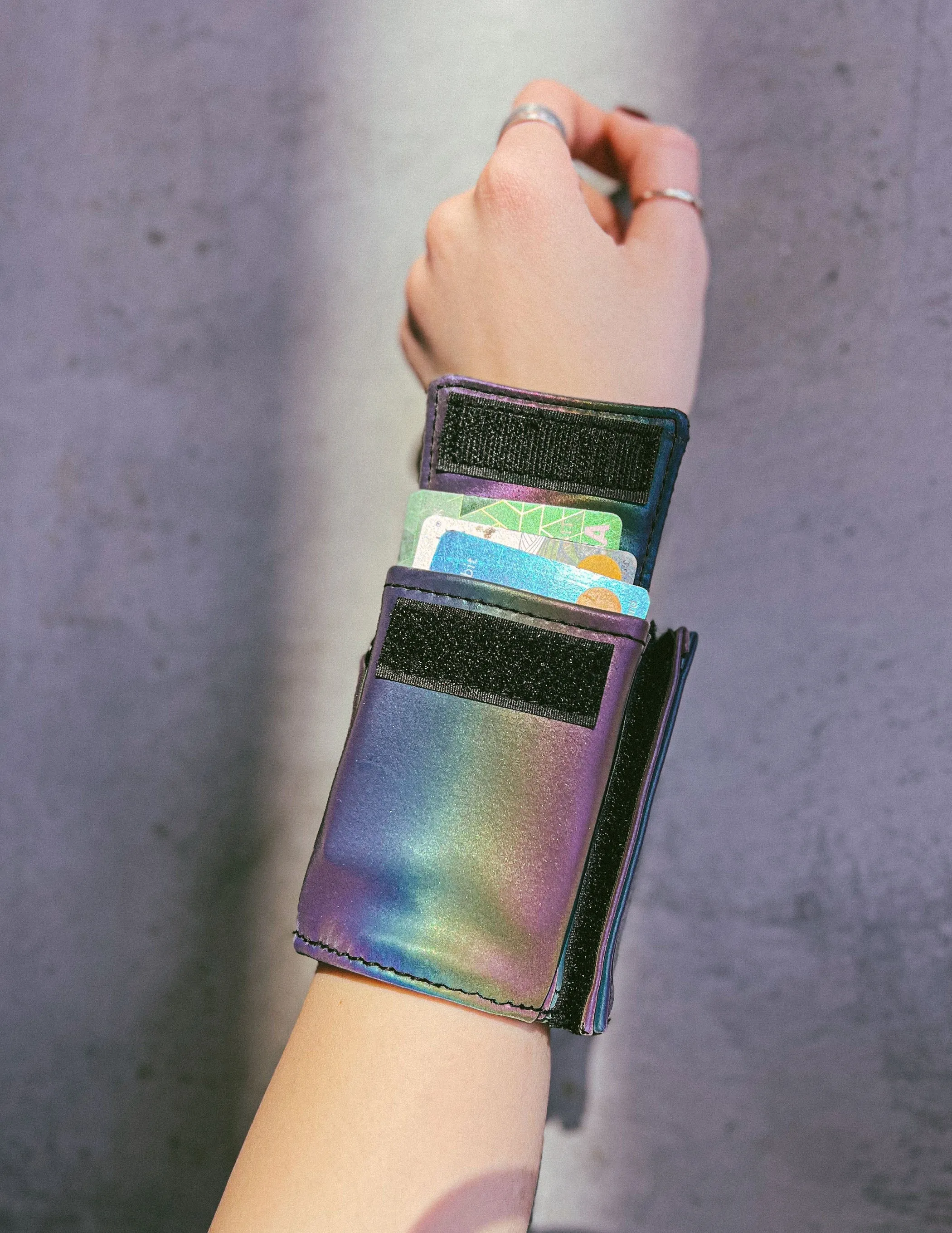 Stash Wrap | Wrist Wallet | Reflective Rainbow