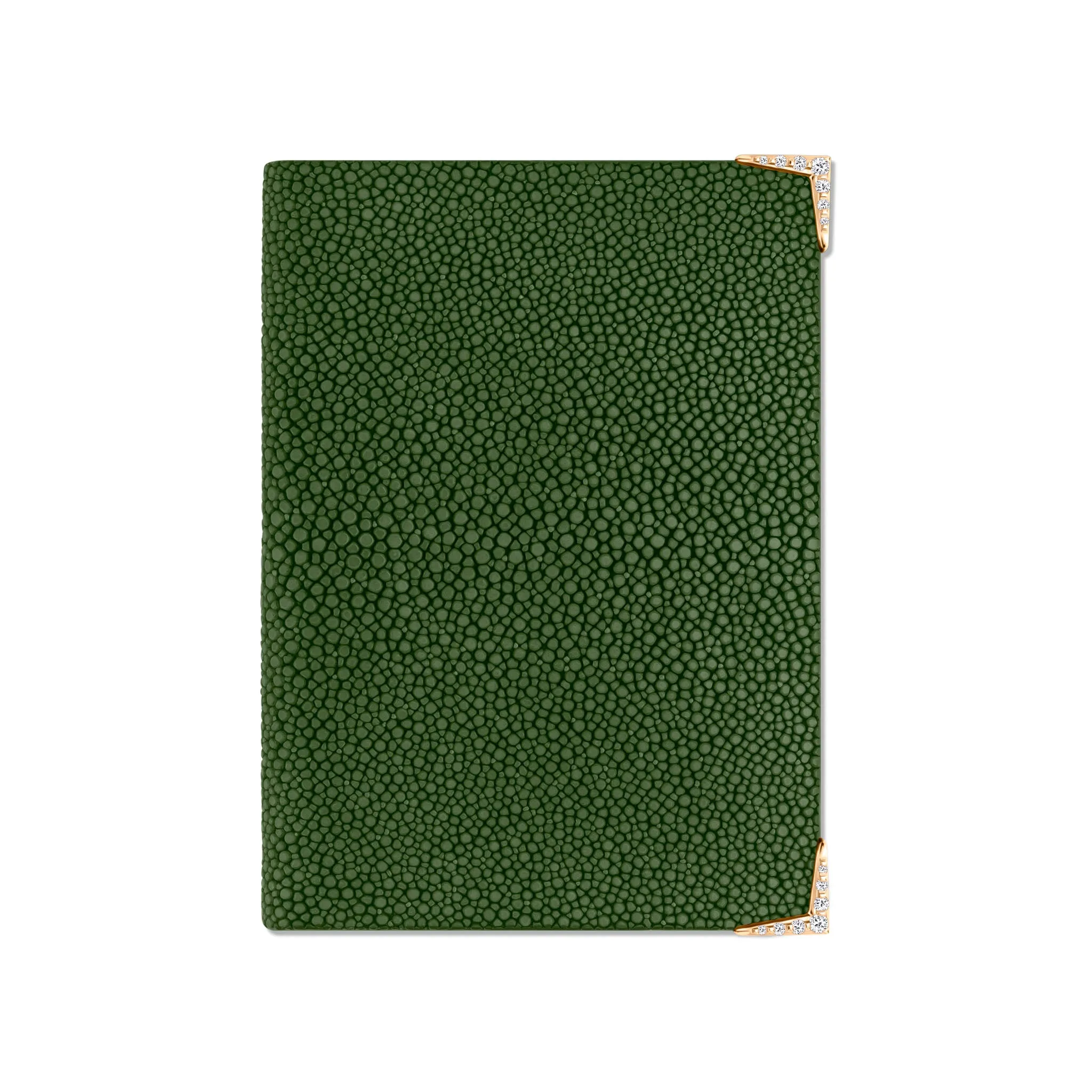 StingHD Diamond-Encrusted Rose Gold & Green Stingray Leather Wallet