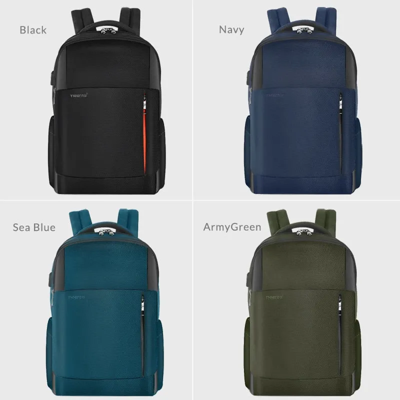 Stylish Backpack with Lock Anti theft Pocket for Men 15.6 inch USB Charging Port Waterproof School Bags