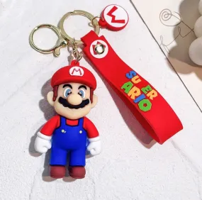 Super Mario 3D Rubber Keychain Keyring for Backpack Keyring for Car/House Keys