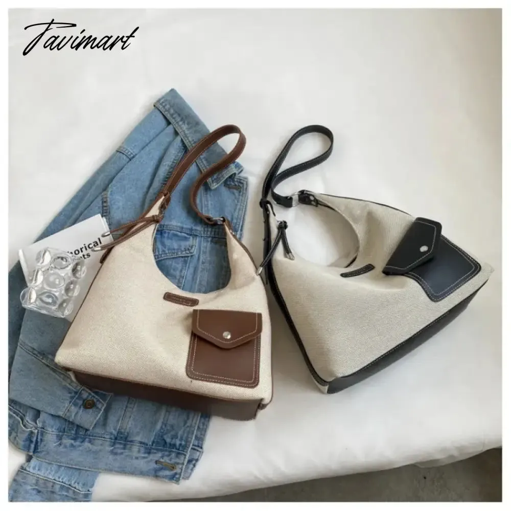 Tavimart Large capacity retro bag, fashionable tote bag, commuting one shoulder underarm bag, Christmas gift