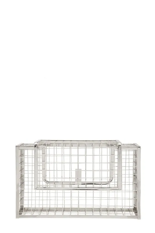 TEEK - Metal Cage Crossbody Clutch Bag